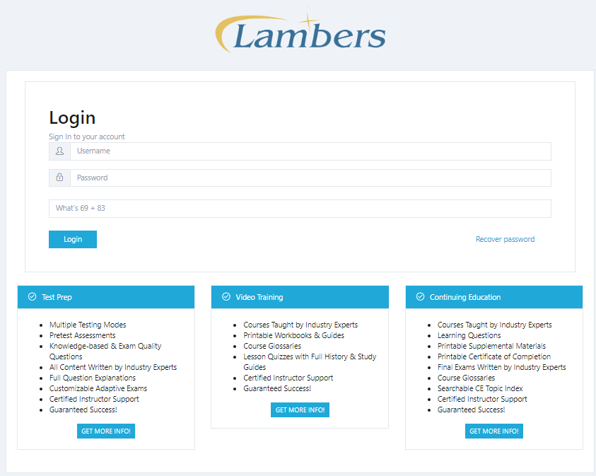 Lambers Test Prep